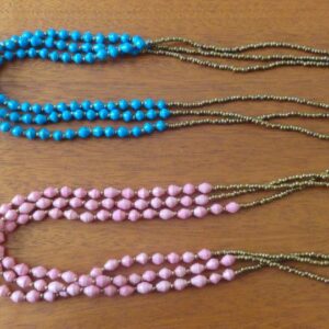 Beautiful blue and pink bead necklaces